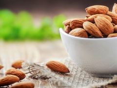 Close-up of an almond, a common nut