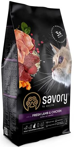Savory Adult Cat Steril Fresh Lamb & Chicken Dry Food